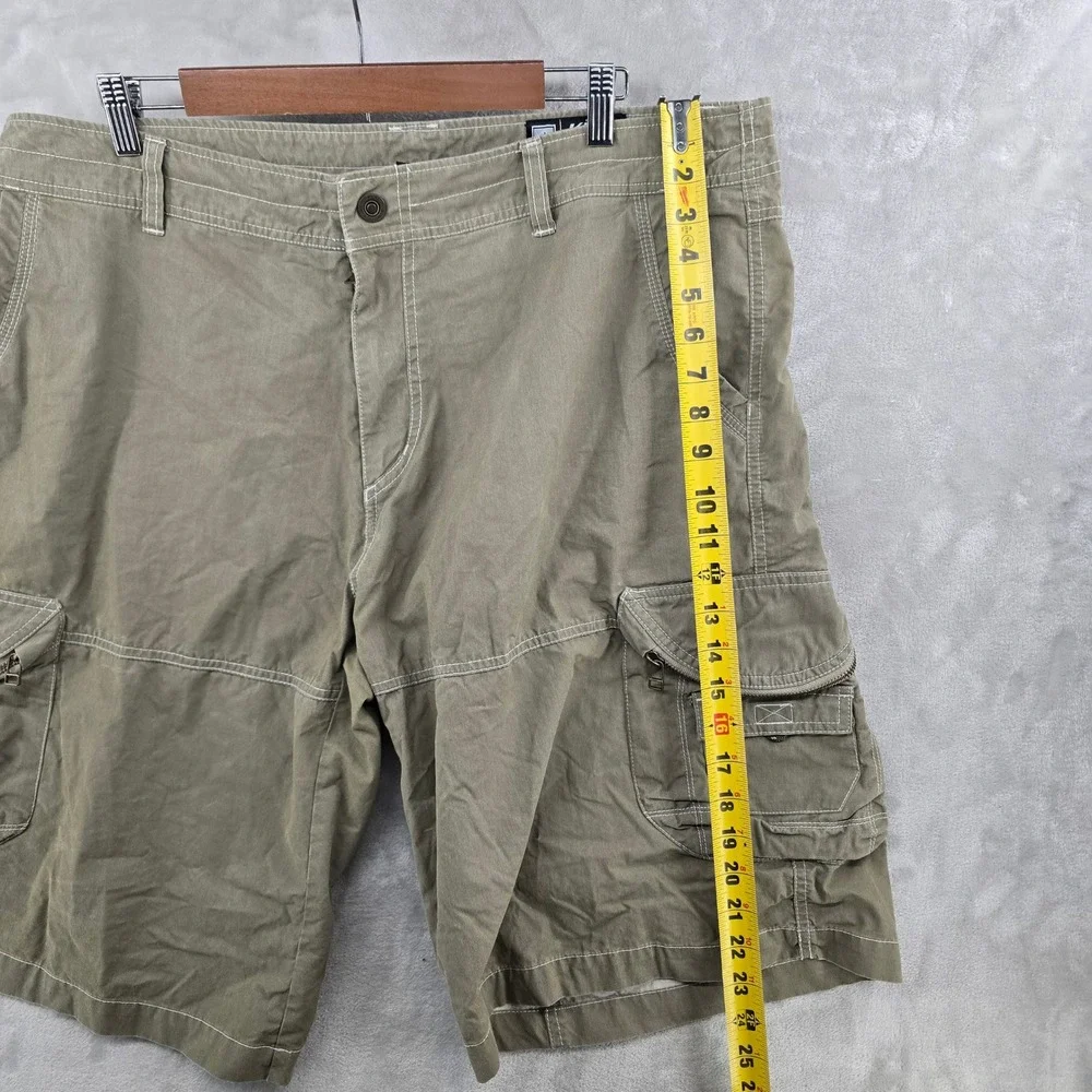 Kuhl Ambush Cargo‎ Shorts Mens 40 Green Vintage Patina Dye Utility Hiking